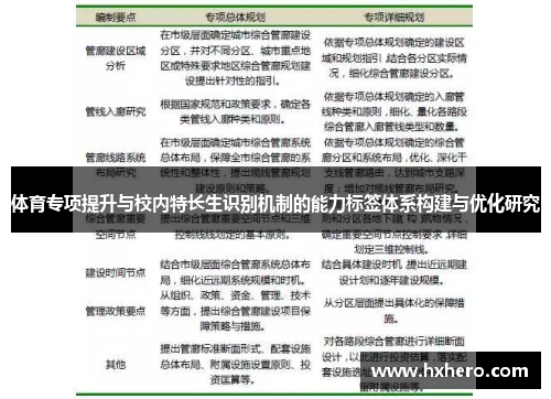 体育专项提升与校内特长生识别机制的能力标签体系构建与优化研究